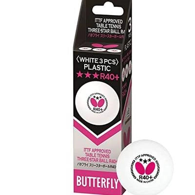 Butterfly R40+ Table Tennis Balls, Pack of 3