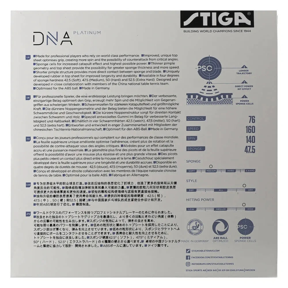 STIGA DNA Platinum M Table Tennis Rubber