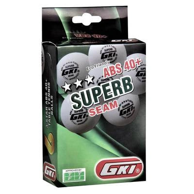 GKI Superb 3 Star ABS Plastic 40+ Table Tennis Balls, Pack of 6