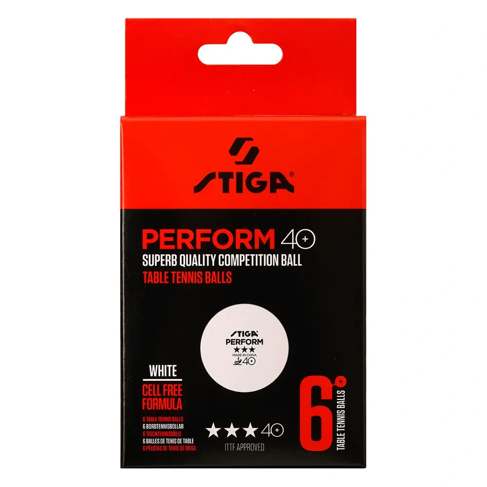 STIGA Perform 40+3 Star Balls Pack of 6