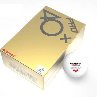 Sanwei 40+ ABS PRO 3 Star Table Tennis Balls, Pack of 6