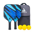JOOLA Ben Johns Blue Lightning Pickleball Paddle Set, 2 Paddles, 4 Balls & Case