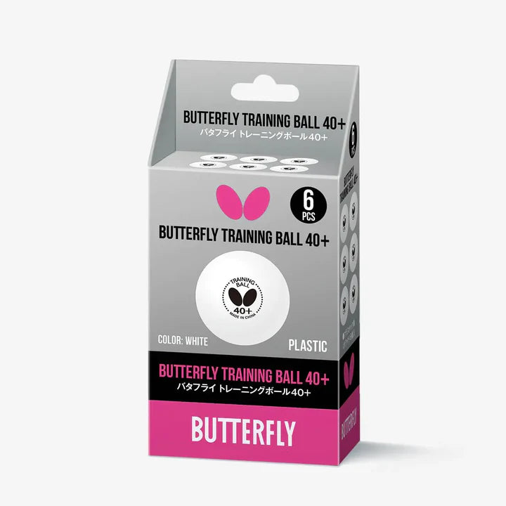 BUTTERFLY TRAINING 40+ TABLE TENNIS BALL (PACK OF 6)