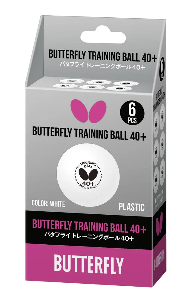 BUTTERFLY TRAINING 40+ TABLE TENNIS BALL (PACK OF 6)